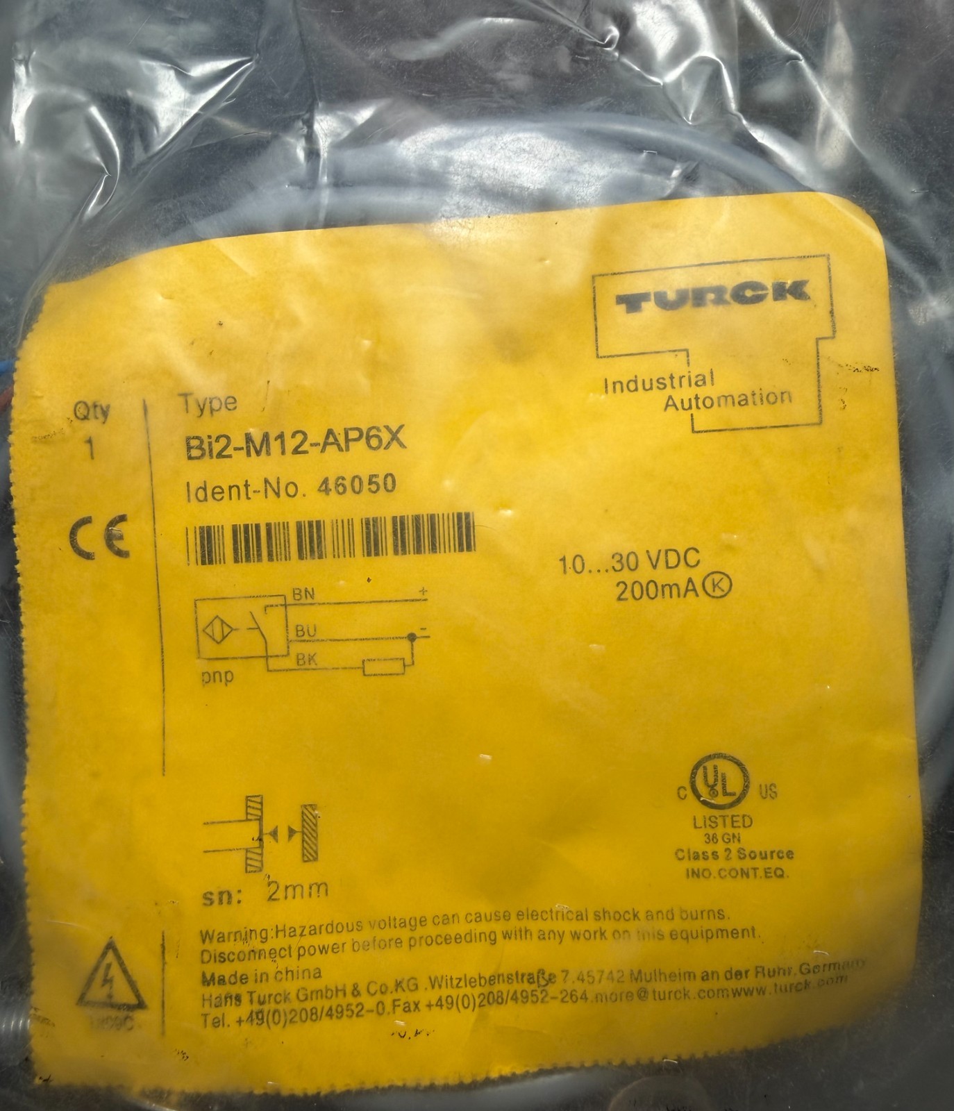 TURCK Bi2-M12-AP6X Inductive sensor proximity switch(BRAND NEW)