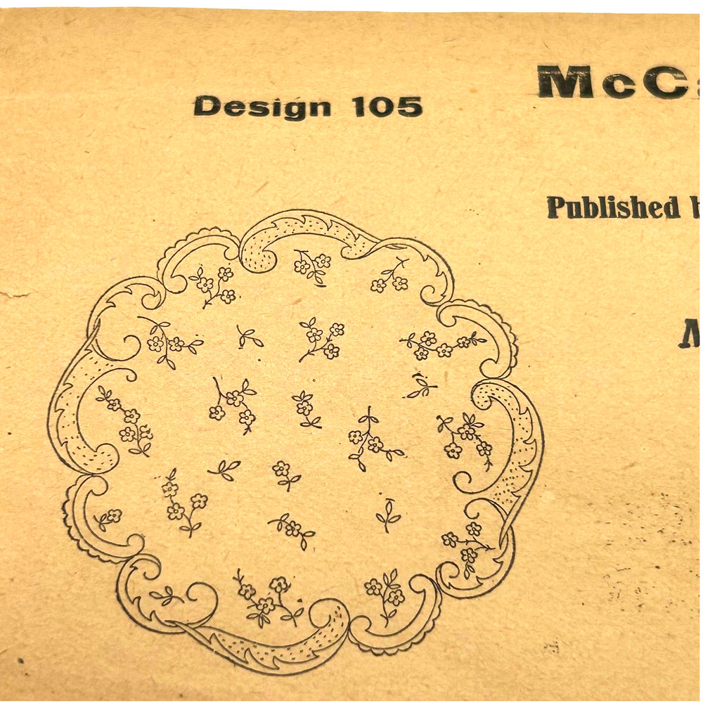 McCalls Vintage Mail Order Hot Iron Transfer Pattern Design #105