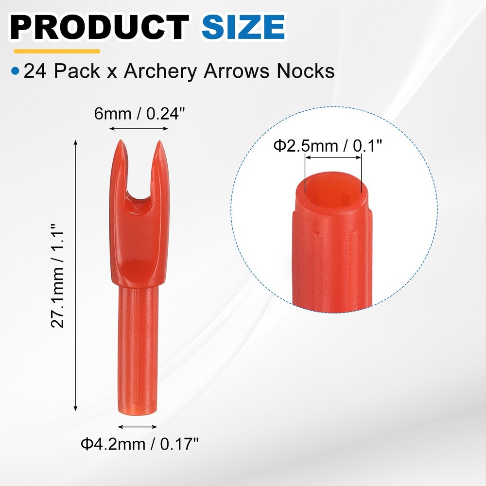 Archery Arrows Nocks 24 Pack Red - for (Compound/Recurve Bow)