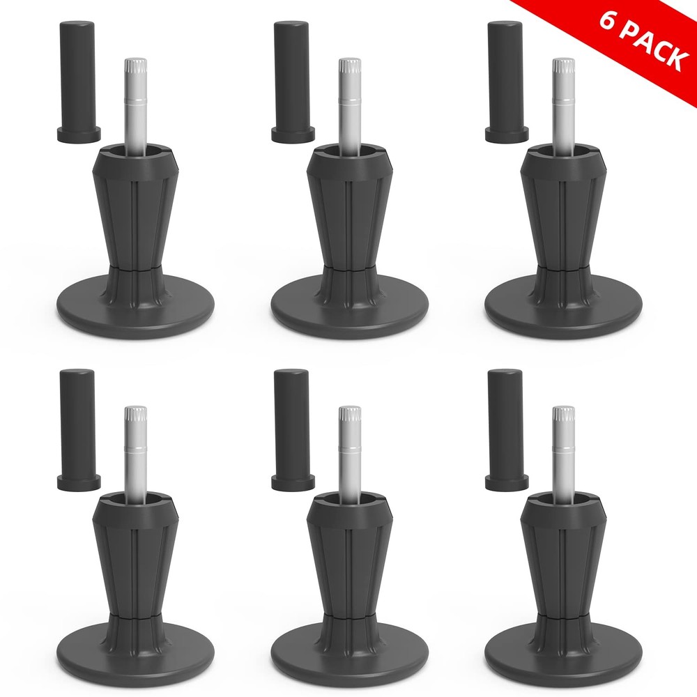 6 Pcs Steel Stem Plastic Bed Frame Feet,Sturdy Bed Frame Legs for Replace Whe...