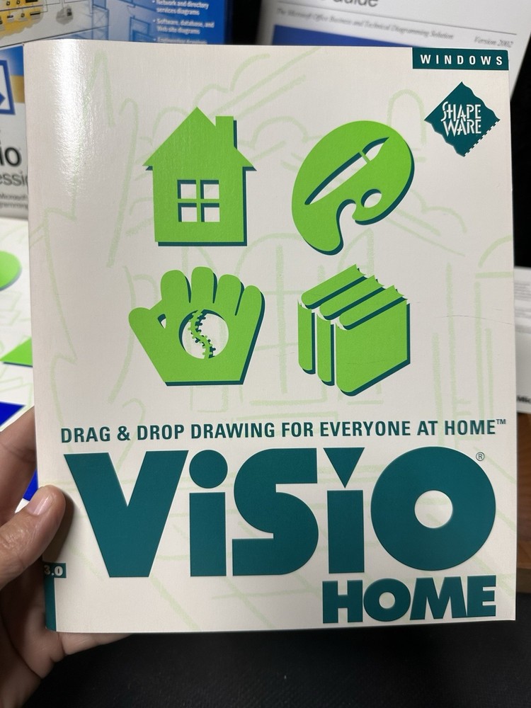 VINTAGE - Microsoft Visio Professional Version 2002 -Big Box Software PC Windows