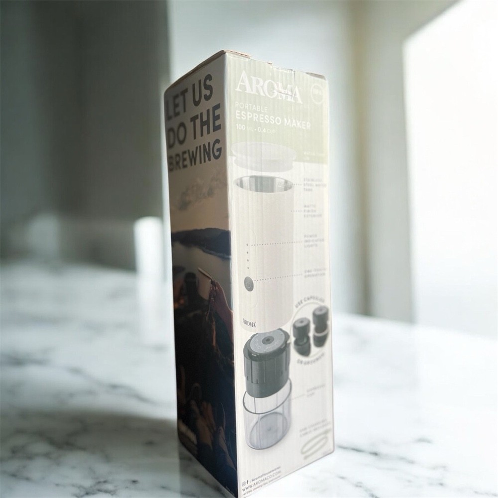 Aroma | Portable Mini Espresso Maker-White | NIB