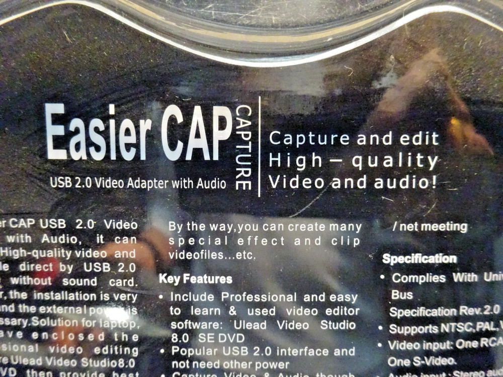EasyCAP Capture USB 2.0 Video Adapter with Audio - Model DC60