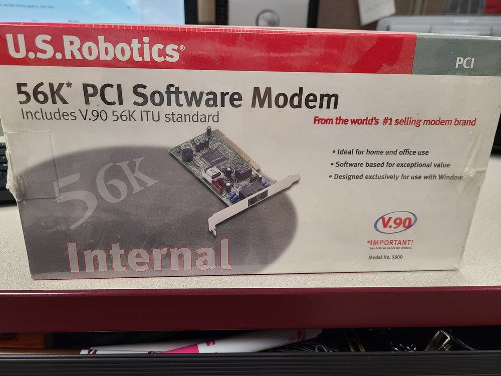 New U.S. Robotics USR5600 56K* PCI Software Modem In Orginal Package