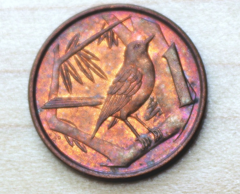1996 Cayman Islands 1 Cent Grand Cayman Thrush
