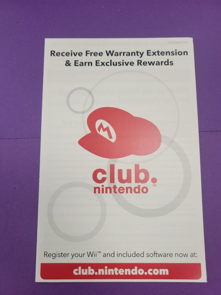 Nintendo Wii Club 2010 INSERT ONLY
