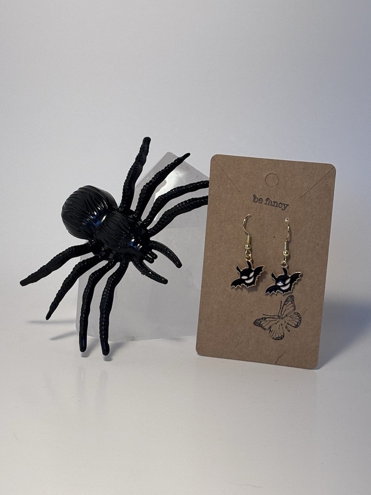 Handmade Halloween Bat Earrings