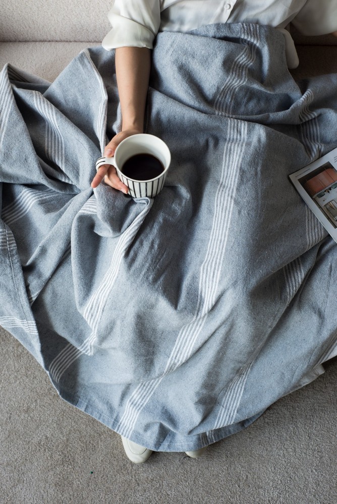 50x60" Conrad Grey Throw Blanket, 2 Pack