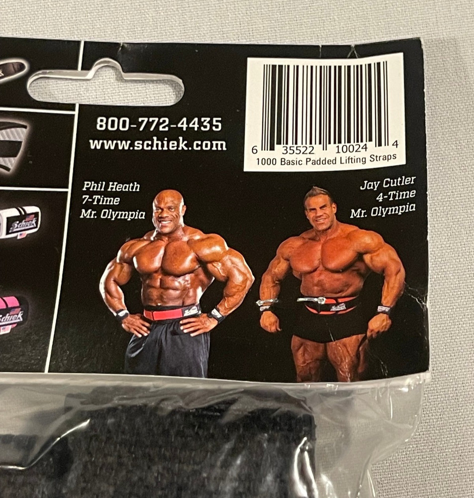 Schiek Sport 1000BPS Basic Padded Lifting Straps Wrist Protector Black Pair