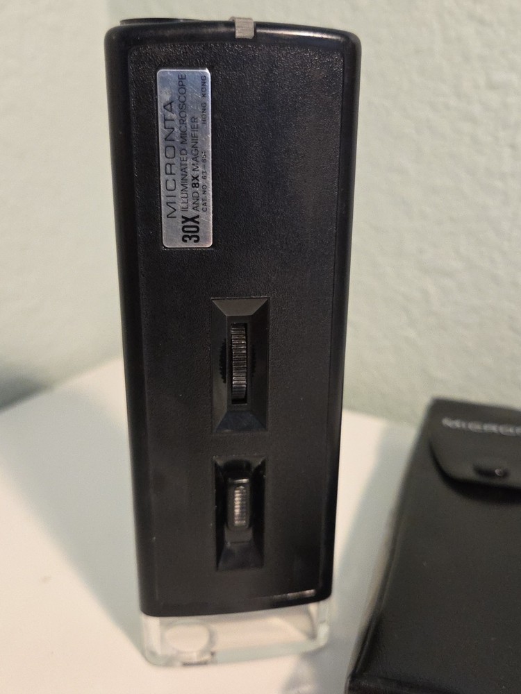 Micronta 30X Lighted Pocket Microscope Magnifying Glass & Case Tested VTG EUC