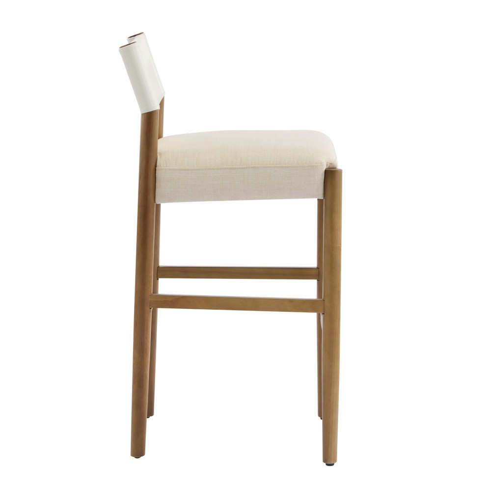 28.5'', Modern Solid Wood Bar Stool with Polyester Cushion - Minimalist