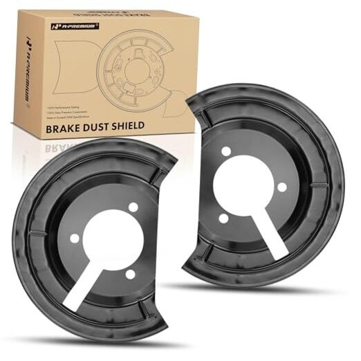 Front Driver and Passenger Brake Dust Shield Compatible with Dodge and Ram