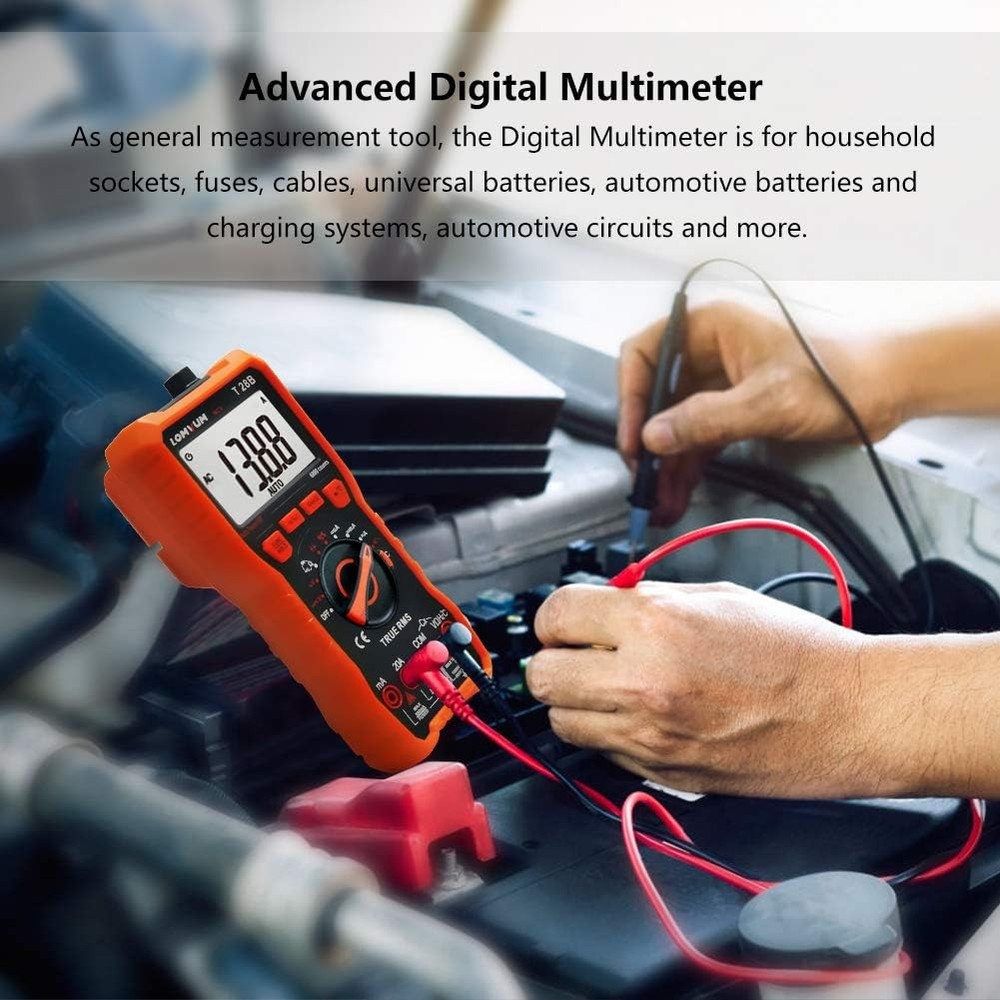 Lomvum Digital Multimeter, 6000 Counts Electrical Tester AC/DC E, Orange