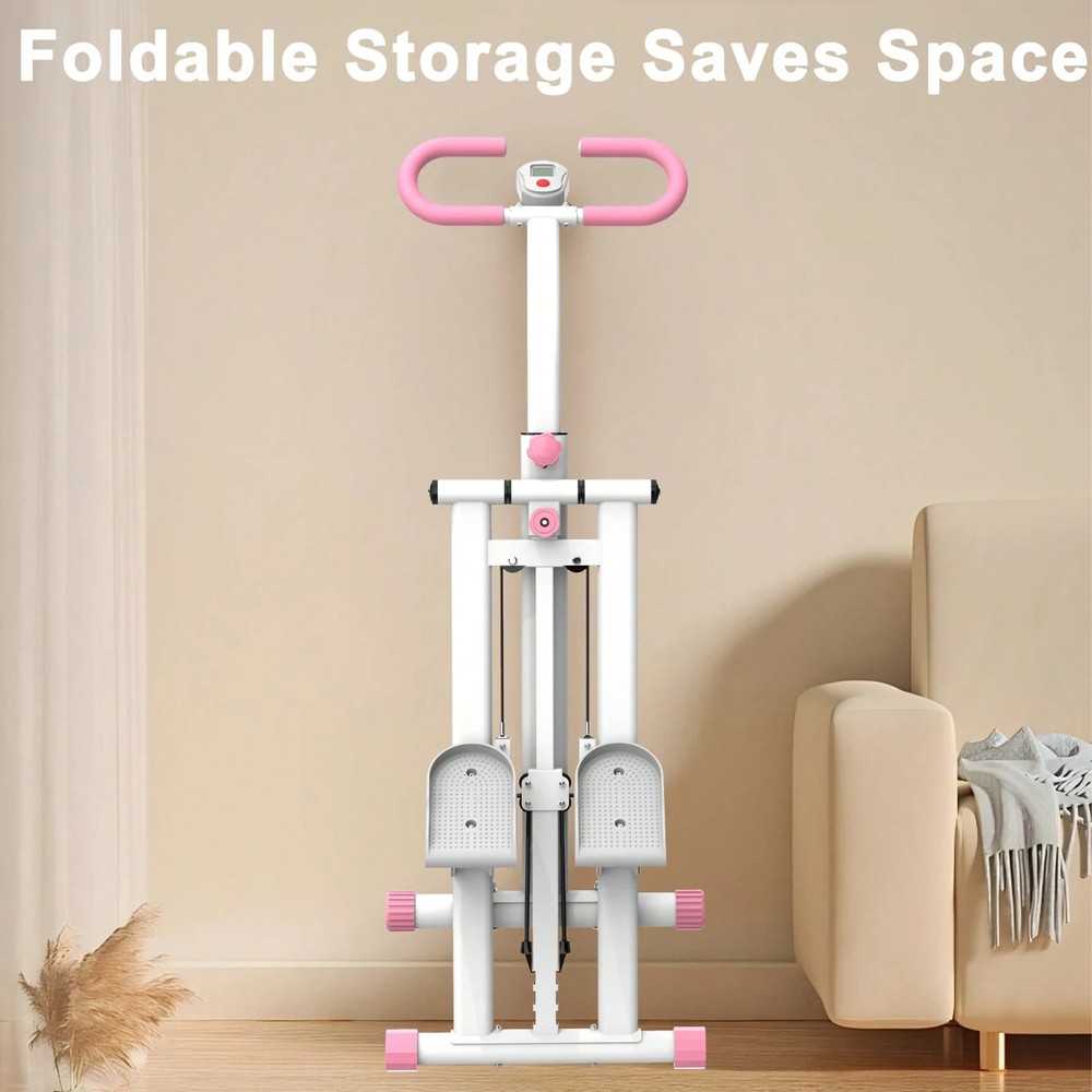 Foldable Vertical Climber Exercise Machine Home Gym Stepper Cardio Workout Pink
