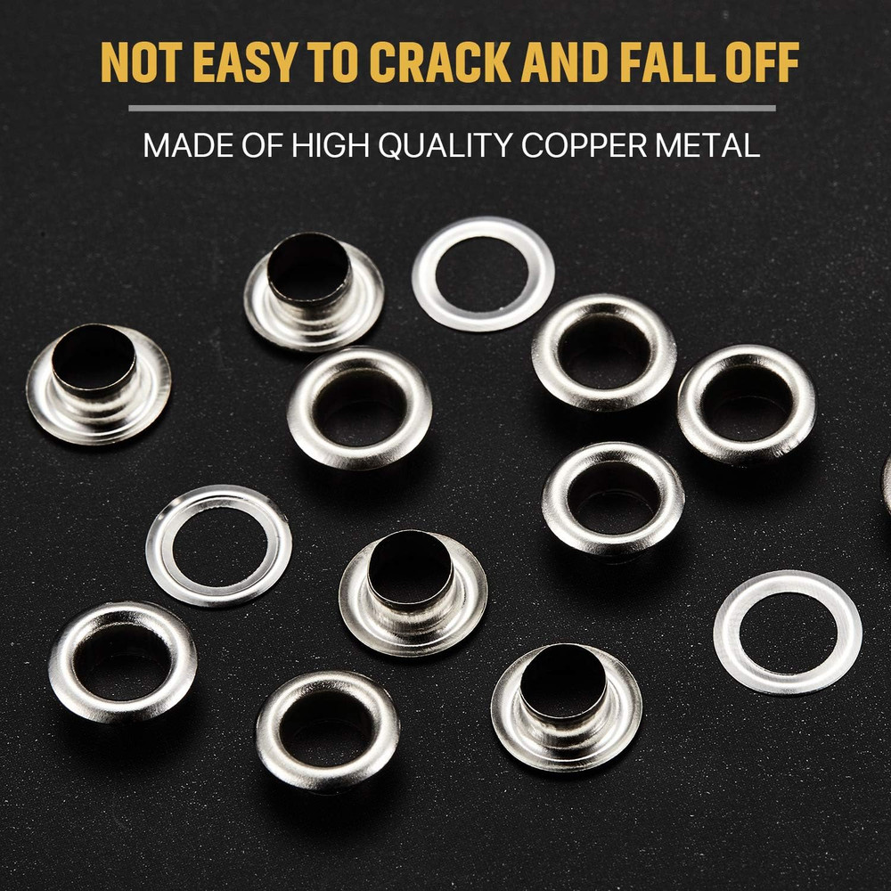 100 Sets Grommet Eyelets Tool Kit, Grommet Setting Tool and Eyelets with Setting