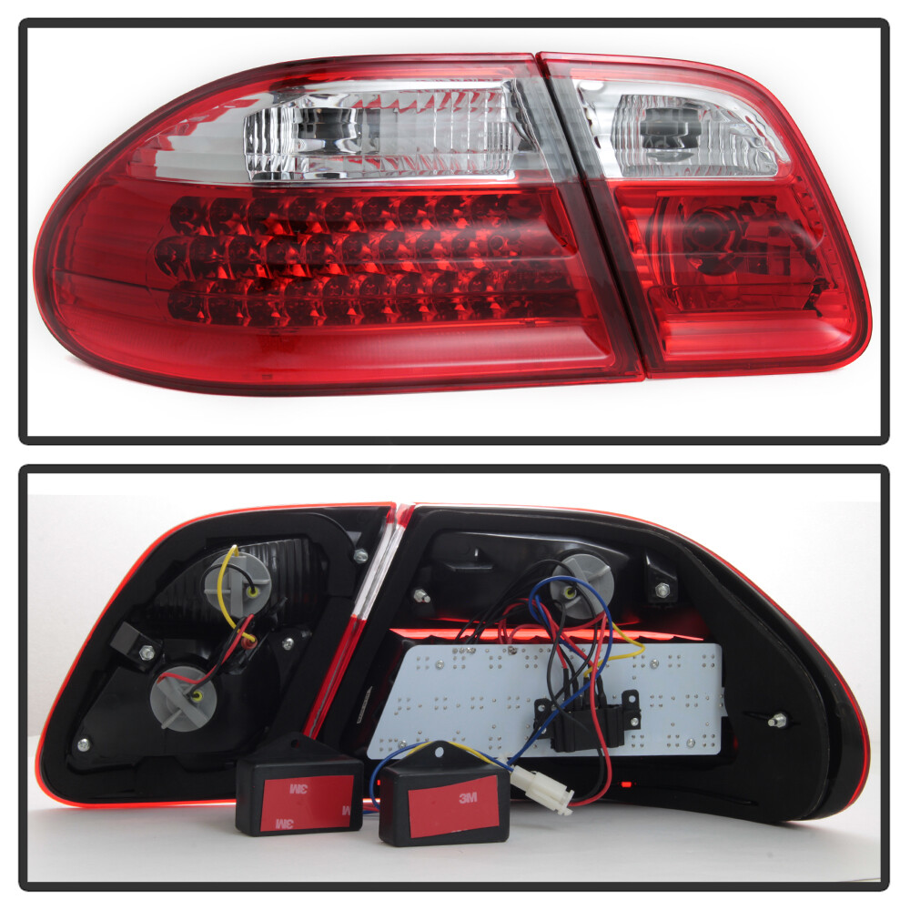 1996-2002 Mercede-Benz W210 E300 E320 E430 E55 Red Clear LED Tail Lights Lamps