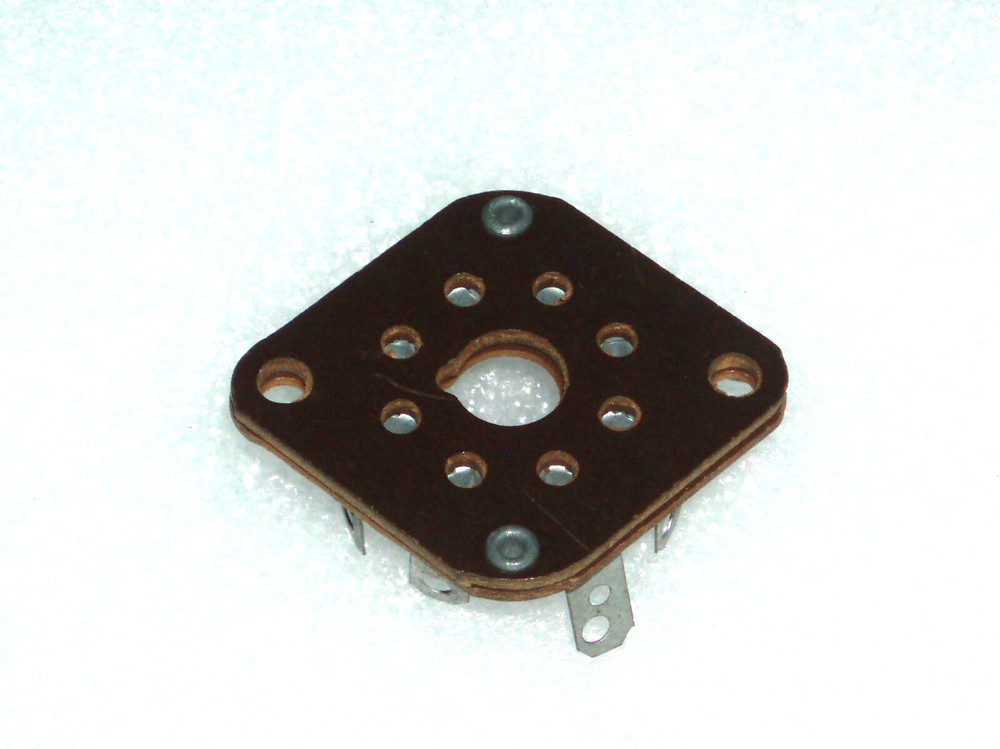 Vintage octal WAFER socket Phenolic hole to hole 33mm - 1.3 inch