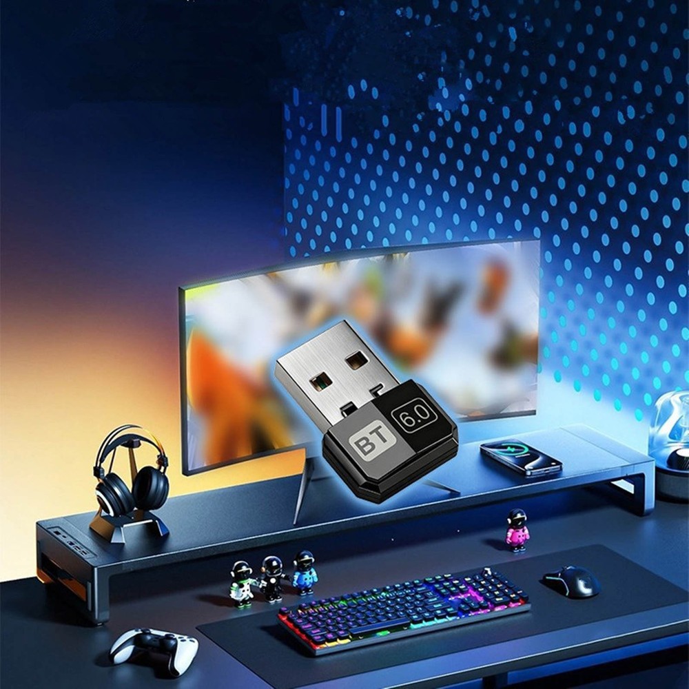 Bluetooth 6.0 USB Adapter Dongle Receiver for PC Wireless Mouse Keyboard Gamepad