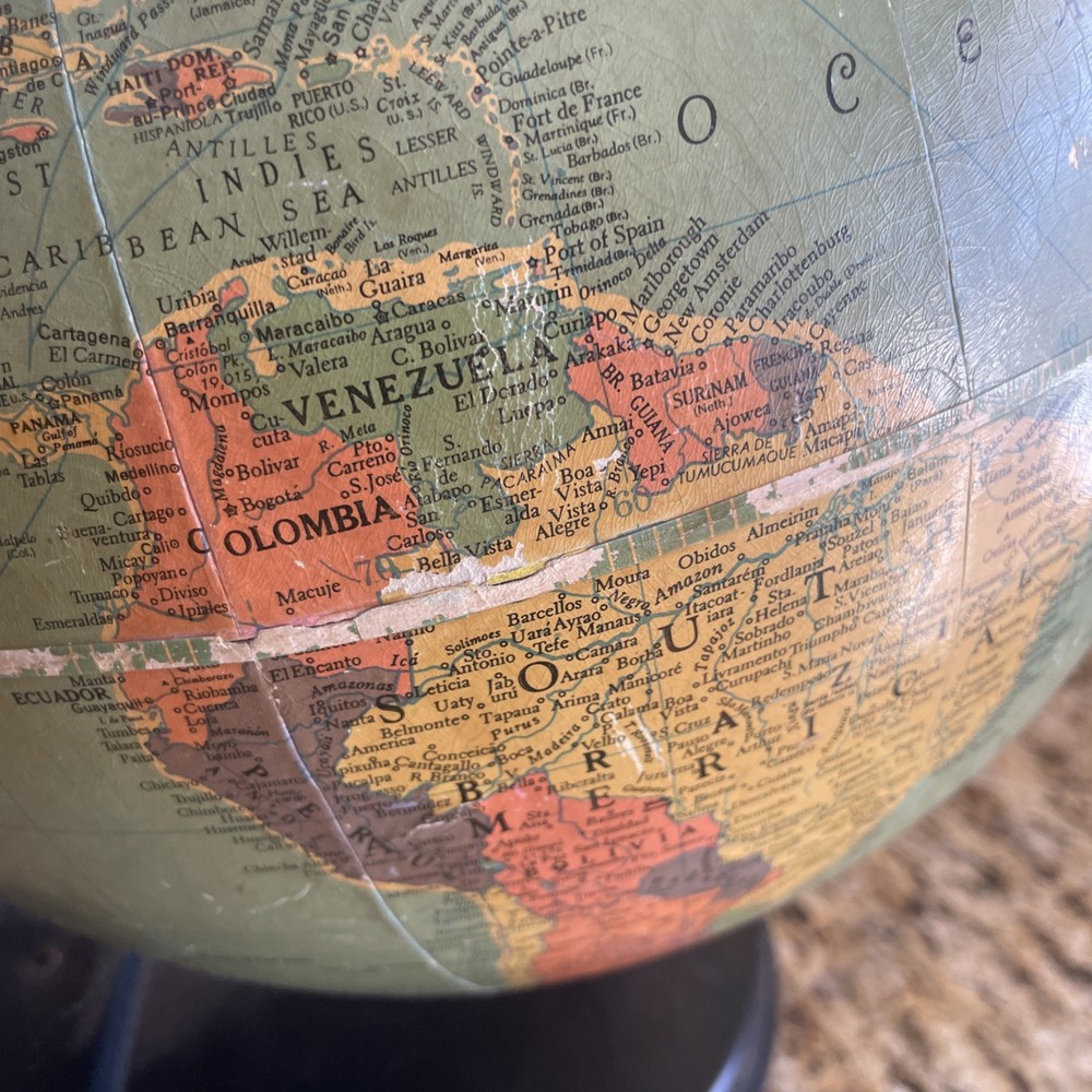 Vintage REPLOGLE 12 inch reference globe Made in USA year unknown