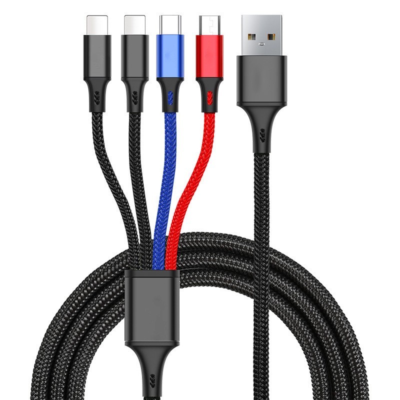 4 in 1 Multi USB Charging Cable Fast Charger Cord Type C Micro USB for Samsung