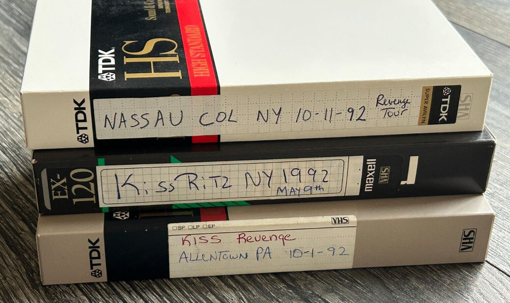 KISS VHS Video Tape Lot Revenge Concert Tour Ritz Nassau Allentown Vintage Kiss