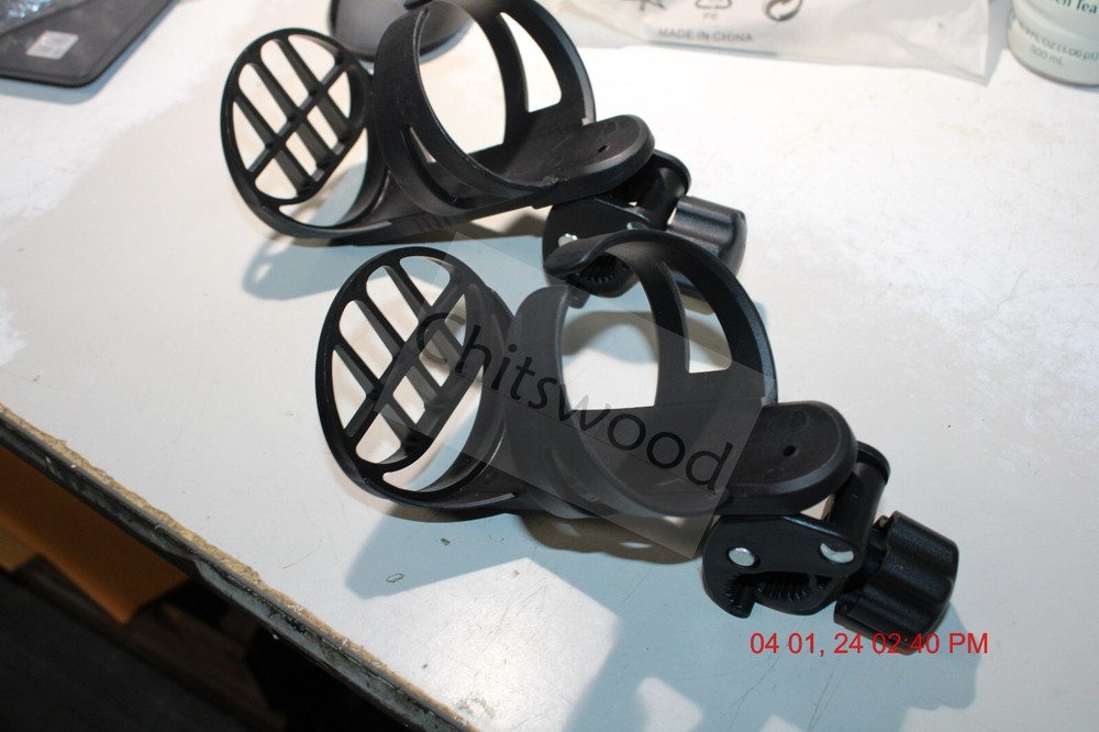 2pc Stroller Universal 360° Rotatable Cup Holder, Black Stroller Bottle Holder