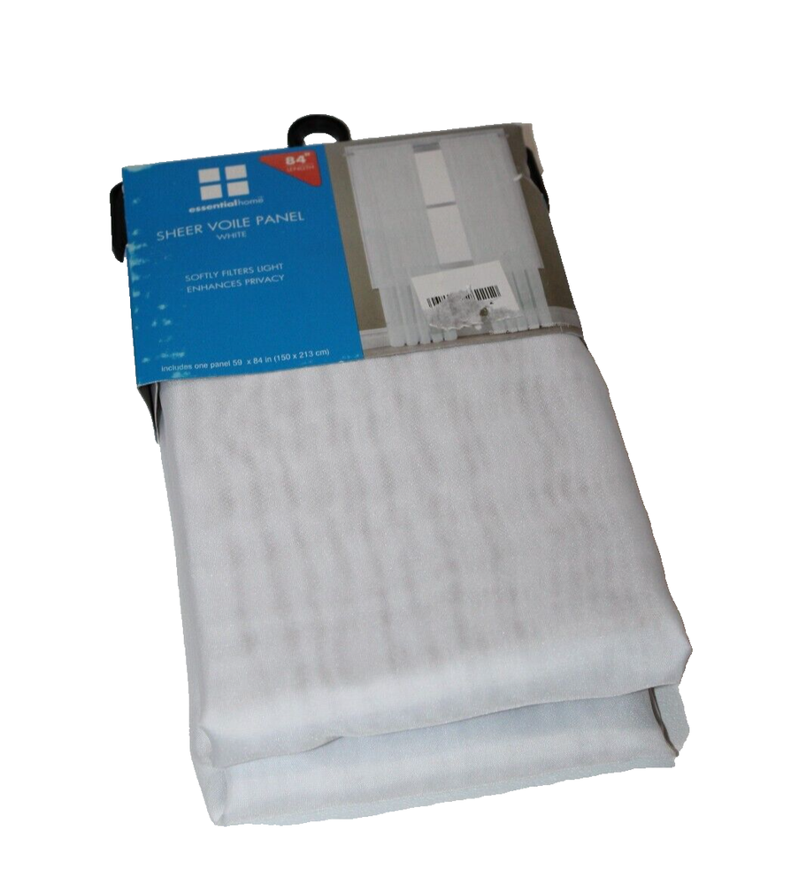 Essential Home One Solid White Sheer Voile Panel 59"x84"