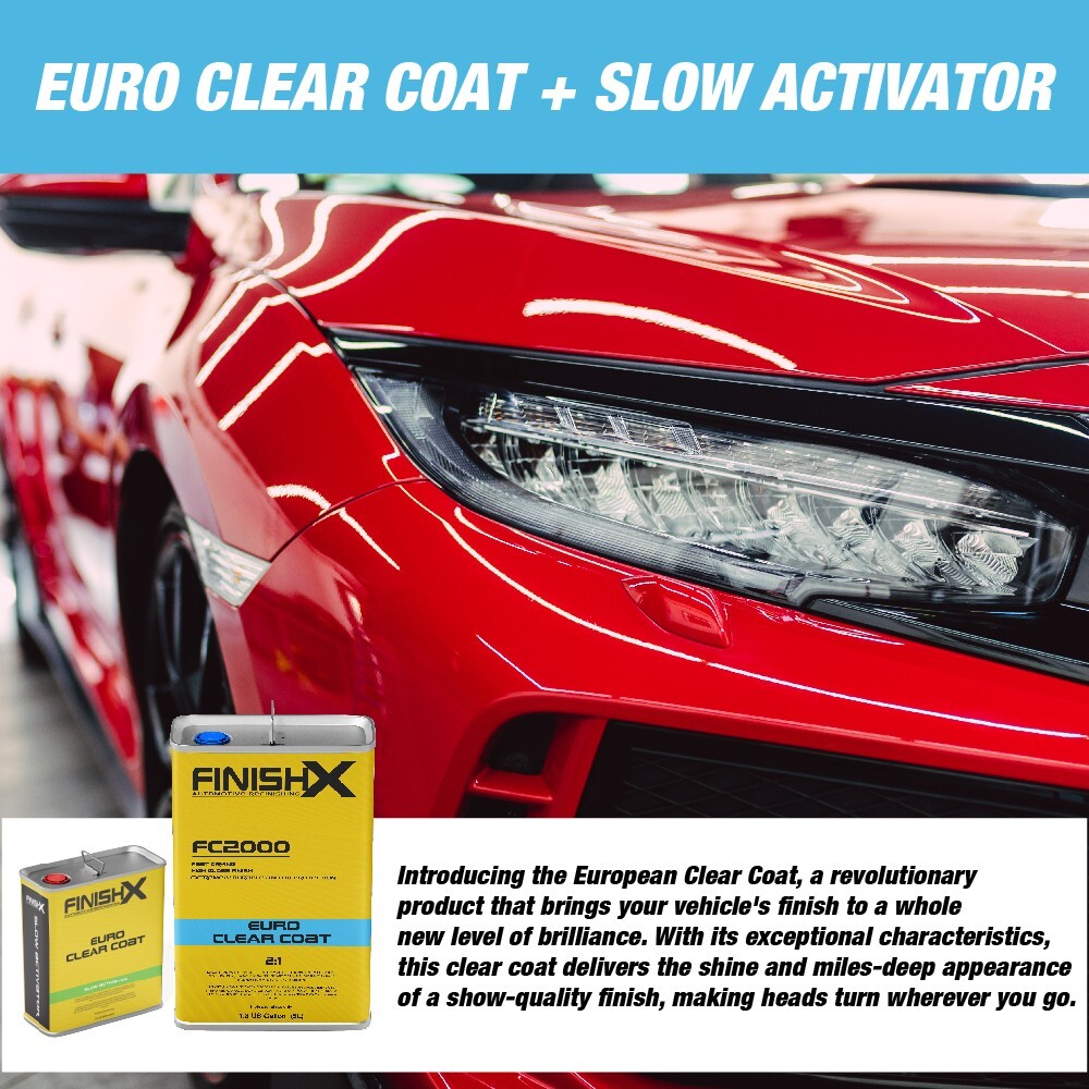 Euro Gloss Clear Coat FC2000 1.3GL 2:1 Kit w/ Slow Activator (FH2030 - 1qt)