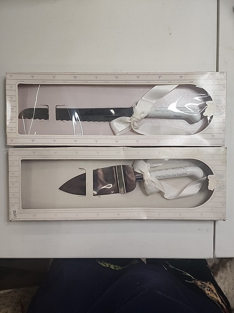 Precious Moments Wedding Cake Knife and Server Set