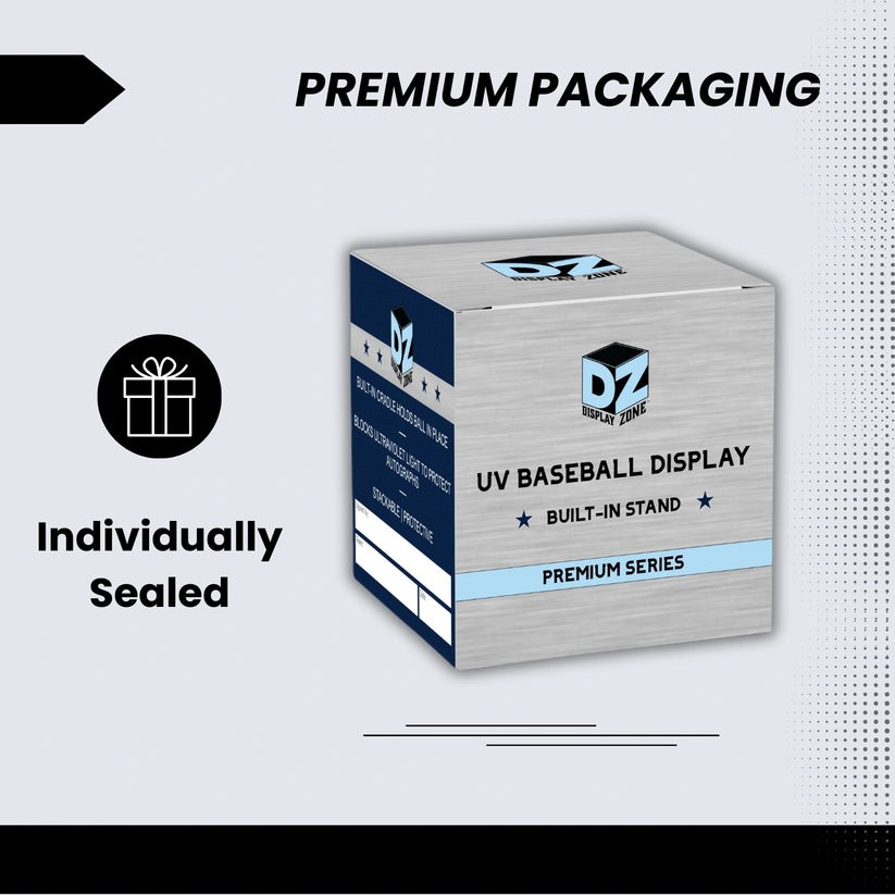 (100 Pack) UV-Protected Acrylic Baseball Display Case Cubes With Stand (Bulk)