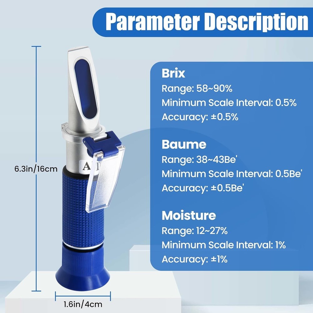 Expert Honey & Maple Syrup Refractometer with ATC - Accurate & Convenient