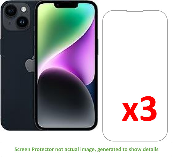 3x iPhone 14 Screen Protector w/ cloth