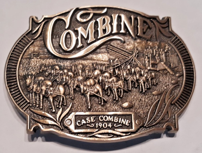 belt buckle 1904 Case Combine solid brass first edition 3.5" long