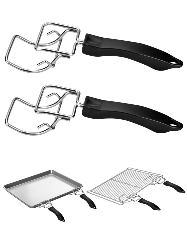 2 PCS Air Fryer Convection Toaster Oven Tray Extractor Handle Rack Pull Tool