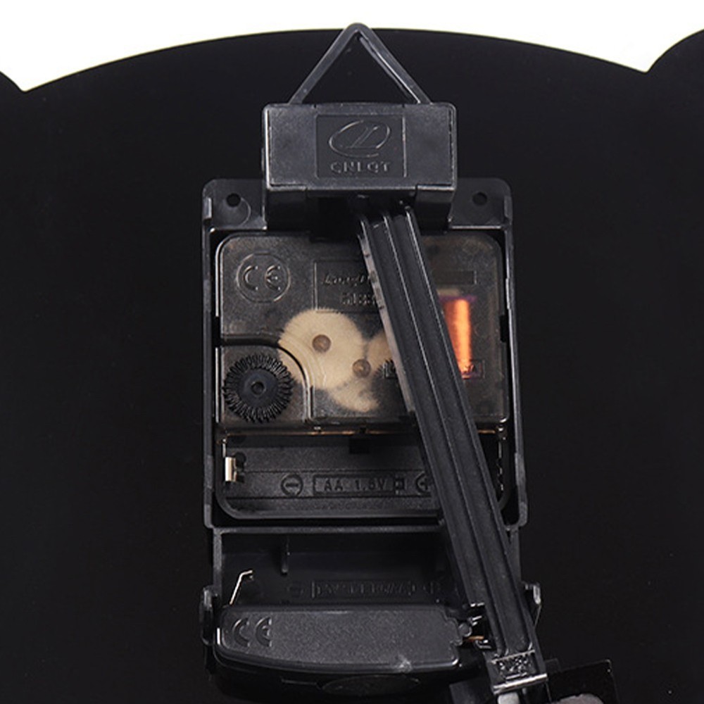 Charming Black Cat Wall Clock in Acrylic for Practical Time Management