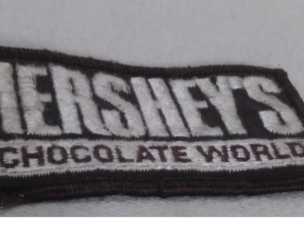 Hershey Vintage Embroidered Patch Souvenir Rectangle Chocolate World Brown