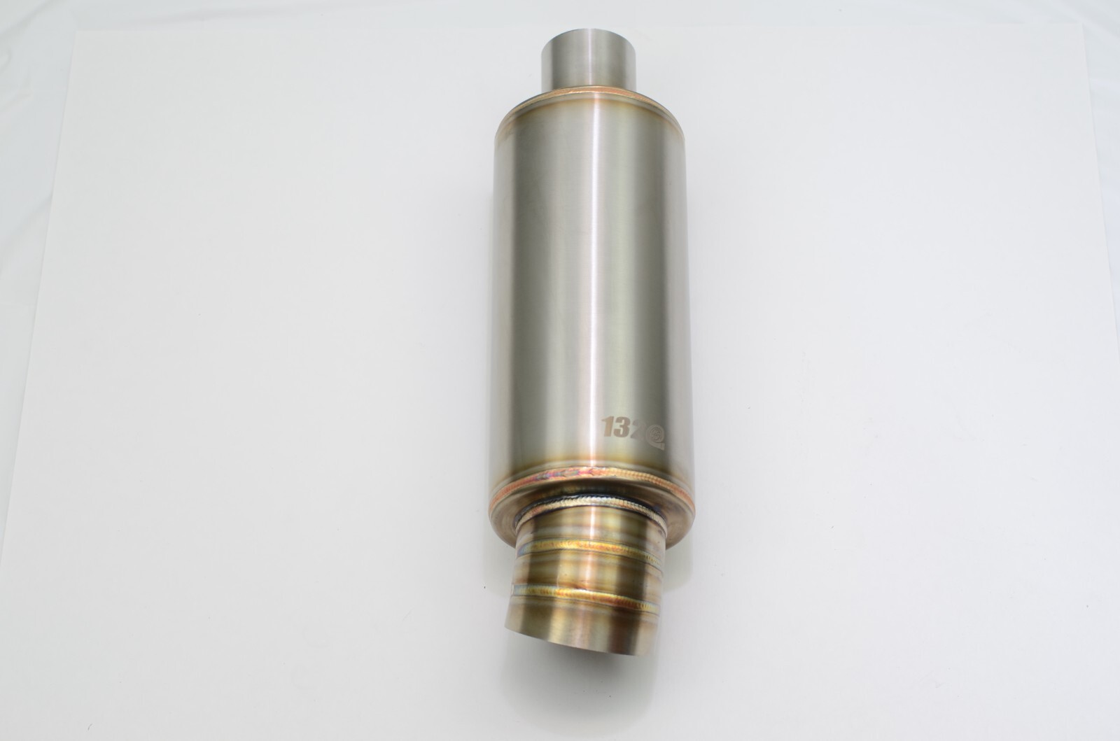 1320 Turn down dolphin muffler stainless steel universal 2.5" inlet 3.5" outlet