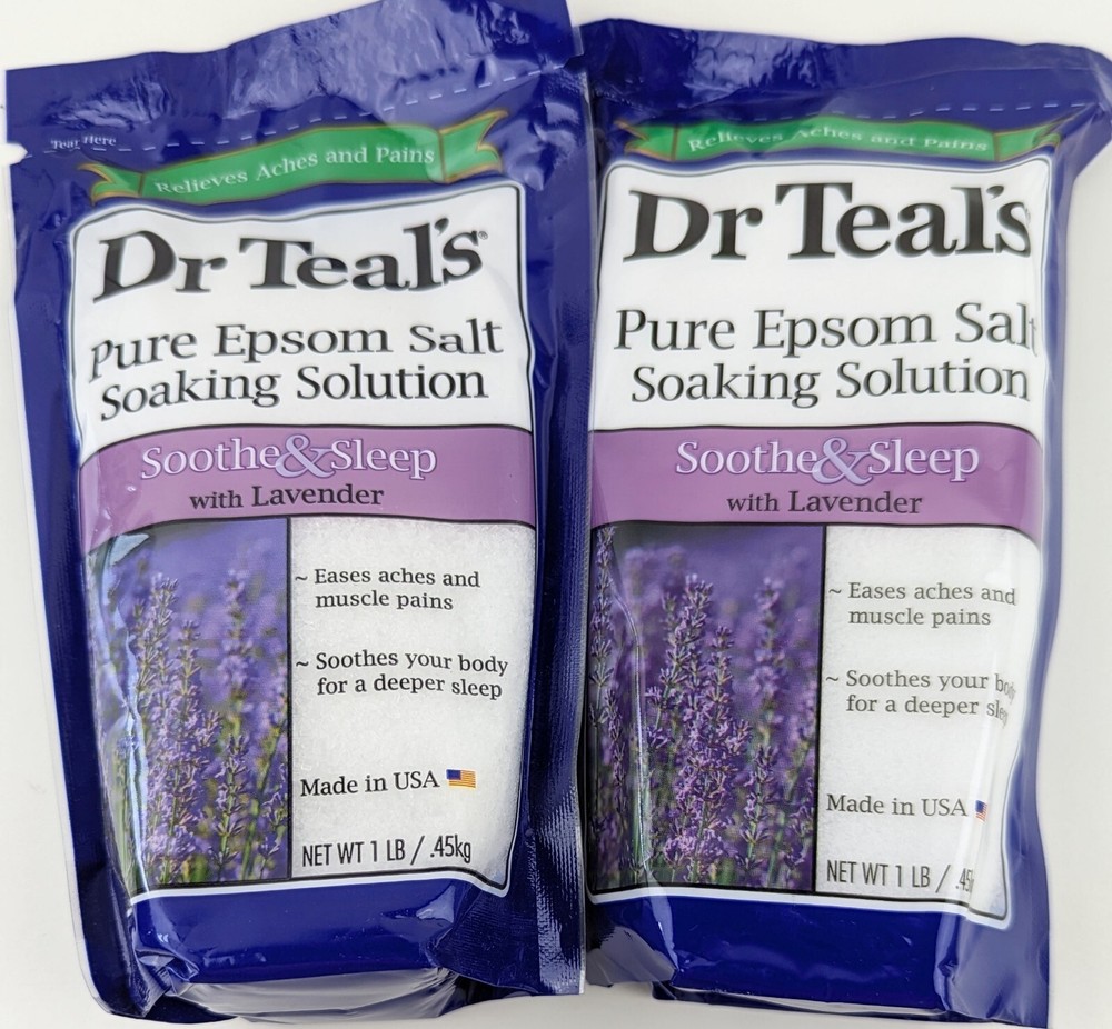 Dr. Teals Pure Epsom Salt Soaking Solution Lavender 1lb. x2