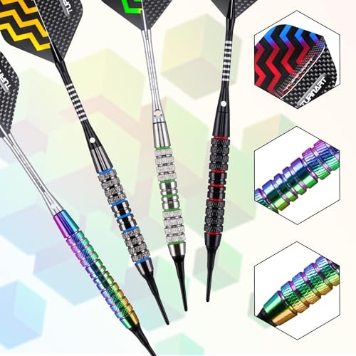 Darts Plastic Tip - Professional Soft Tip Darts Set for Electronic Colorful