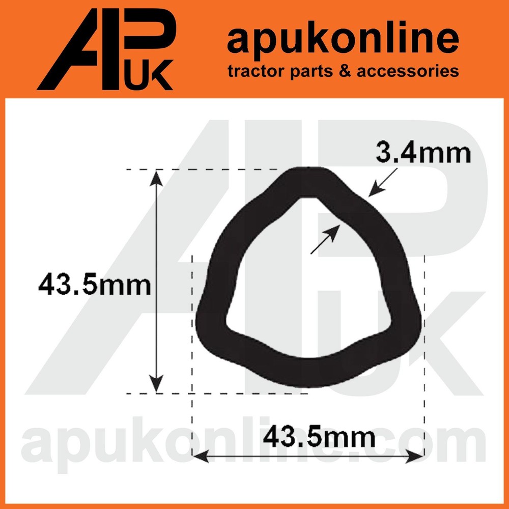 1m PTO Inner & Outer Tubes Triangle Profile 12508 & 12505 for Tractor Implement