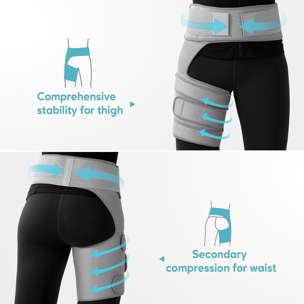 Hip Brace for Women & Men, Sciatica Pain Relief Devices,Adjustable Hamstring,Thi