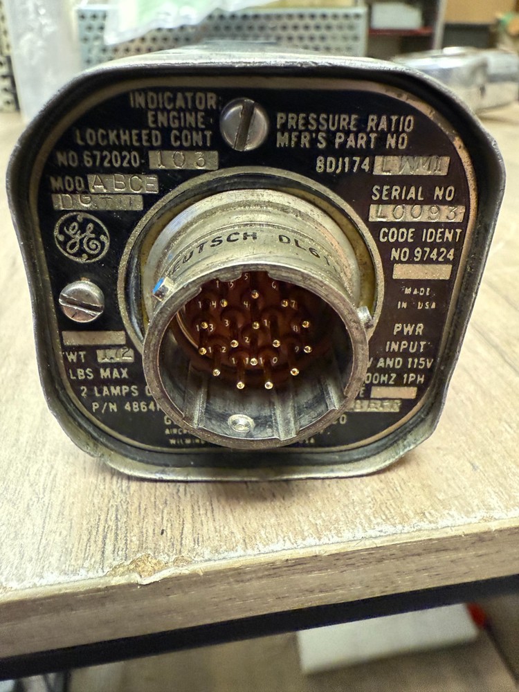 General Electric aircraft indicator engine pressure ratio Lockheed 8dj174 READ