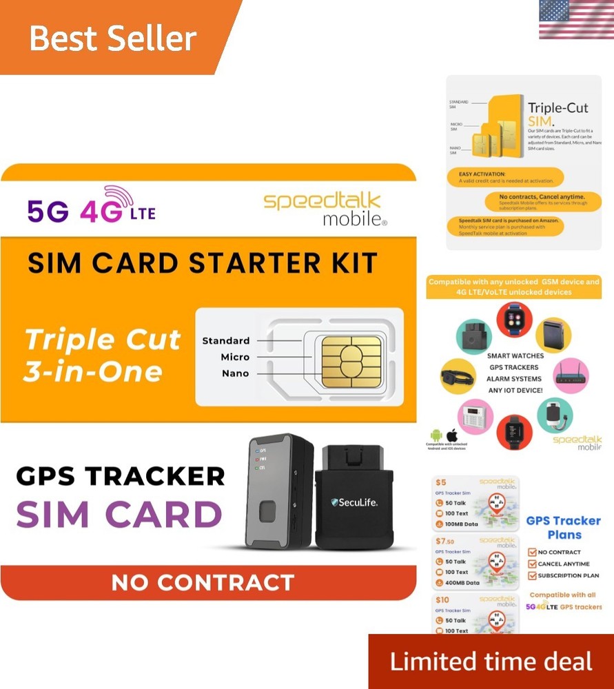 Secure & Versatile 5G/4G LTE GPS Tracker SIM Card - Easy Activation, No Contract