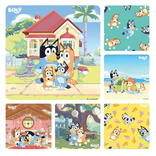 Assorted Stickers Bluey Stickers, 100/Roll, PS720