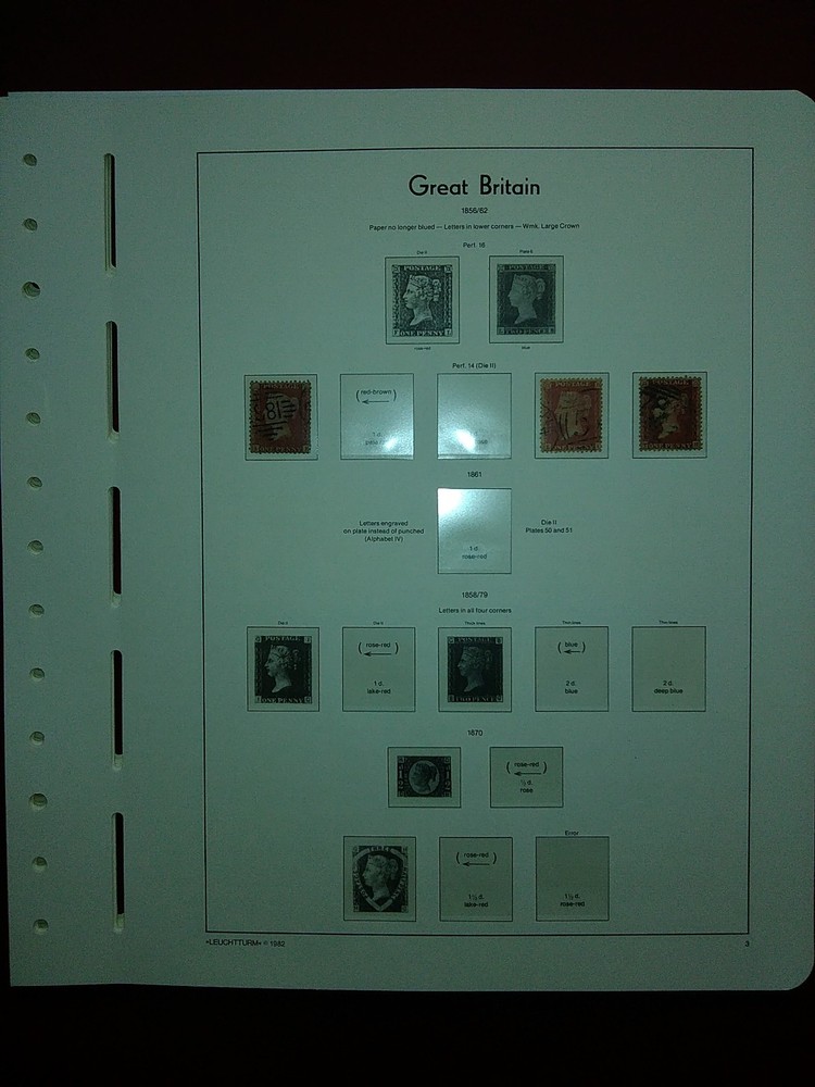 LIGHTHOUSE Hingeless album pages Great Britain 1840-1901 Used Ref 1840.1