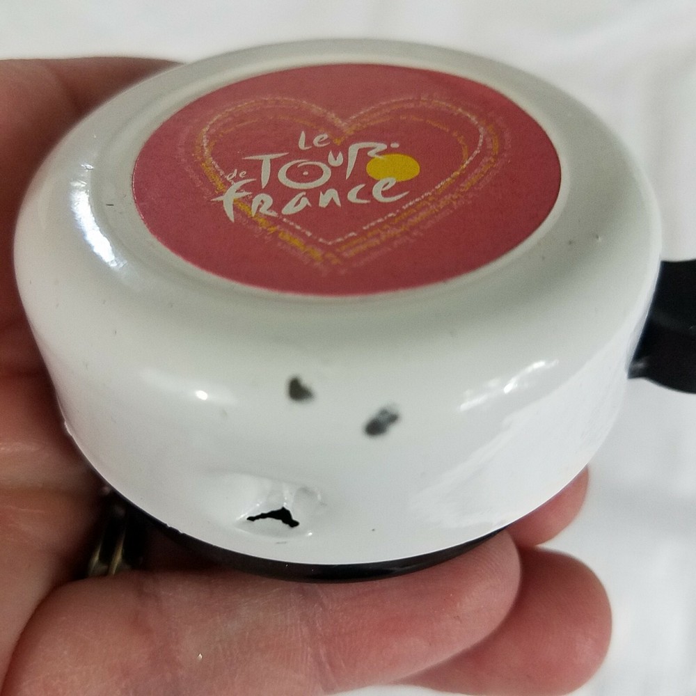 Bicycle Bell white dinged enamel