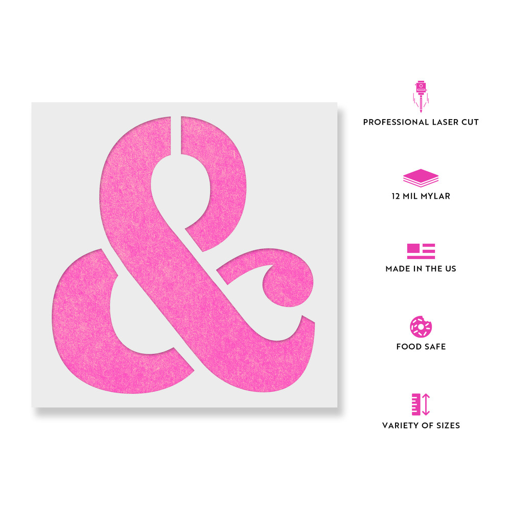Ampersand Serif Stencil - Durable & Reusable Mylar Stencils