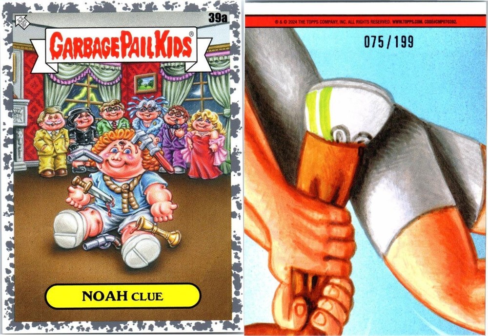2024 GPK GARBAGE PAIL KIDS AT PLAY GREY PARALLEL CARD 39a Noah Clue 075/199