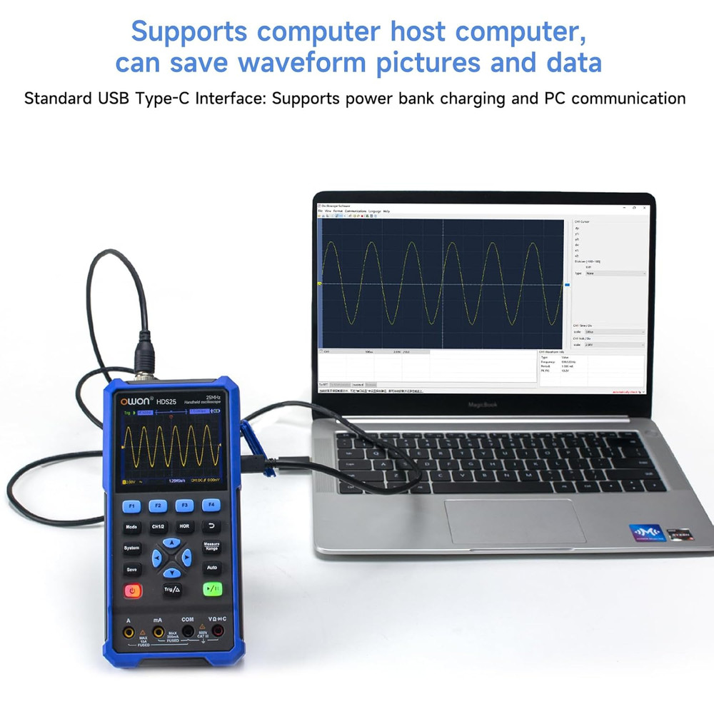 Handheld Oscilloscope, Digital Multi Functional Oscilloscope Multimeters,20000 C