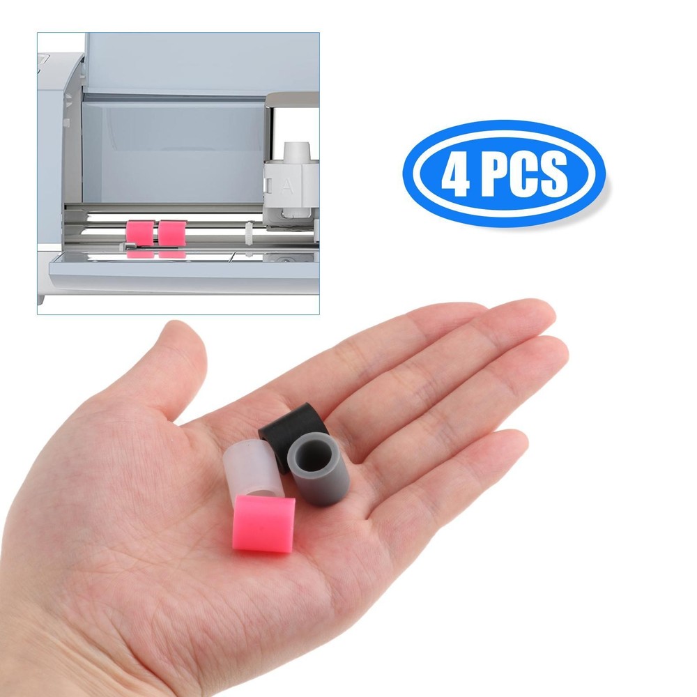 4Pcs Rubber Roller for Electric Cutting Machine Rubber Wheel Mat Guide